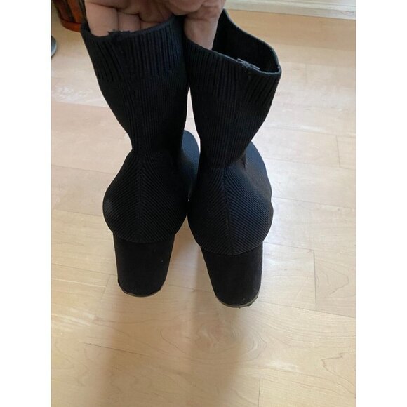 MIA "Erika" BNWT block heel knit sock ankle Boot Womens Size 10 black NEW - Picture 5 of 10